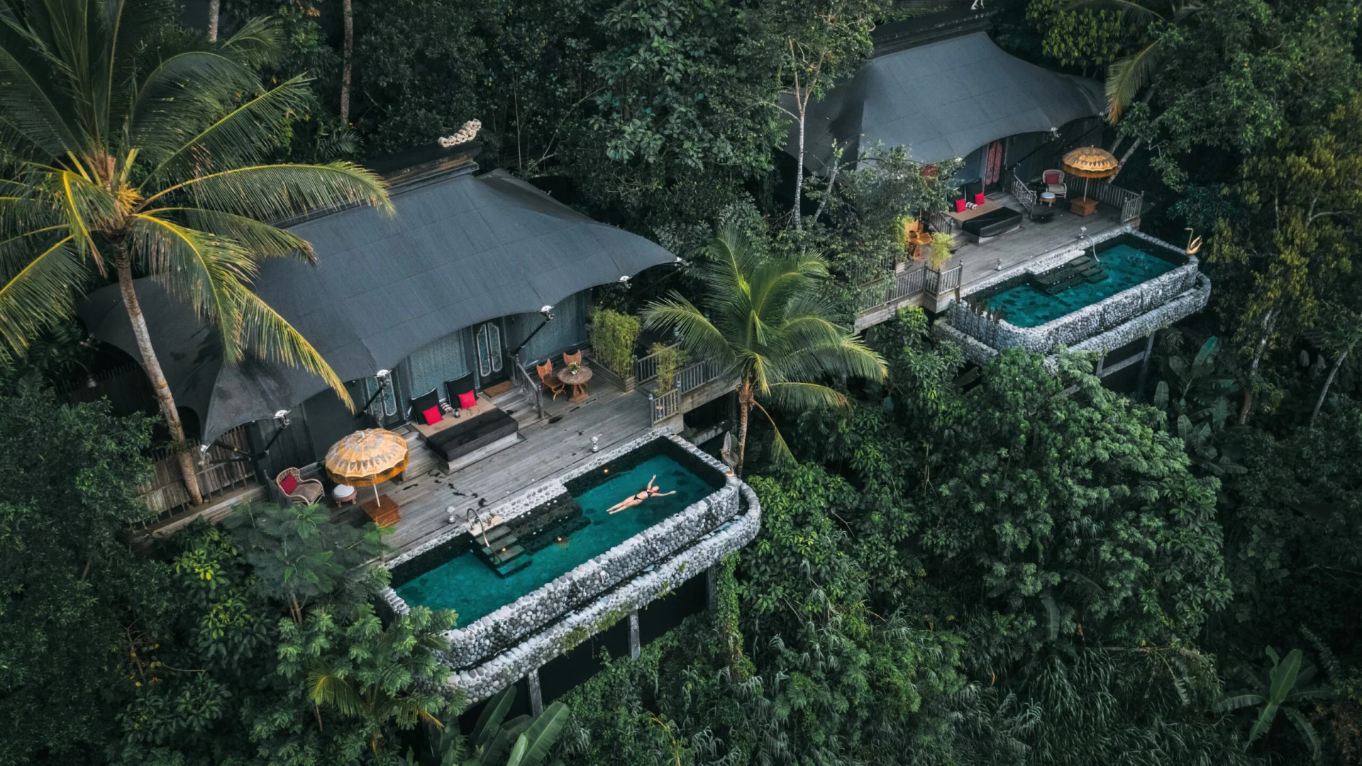 Capella Ubud tents from above