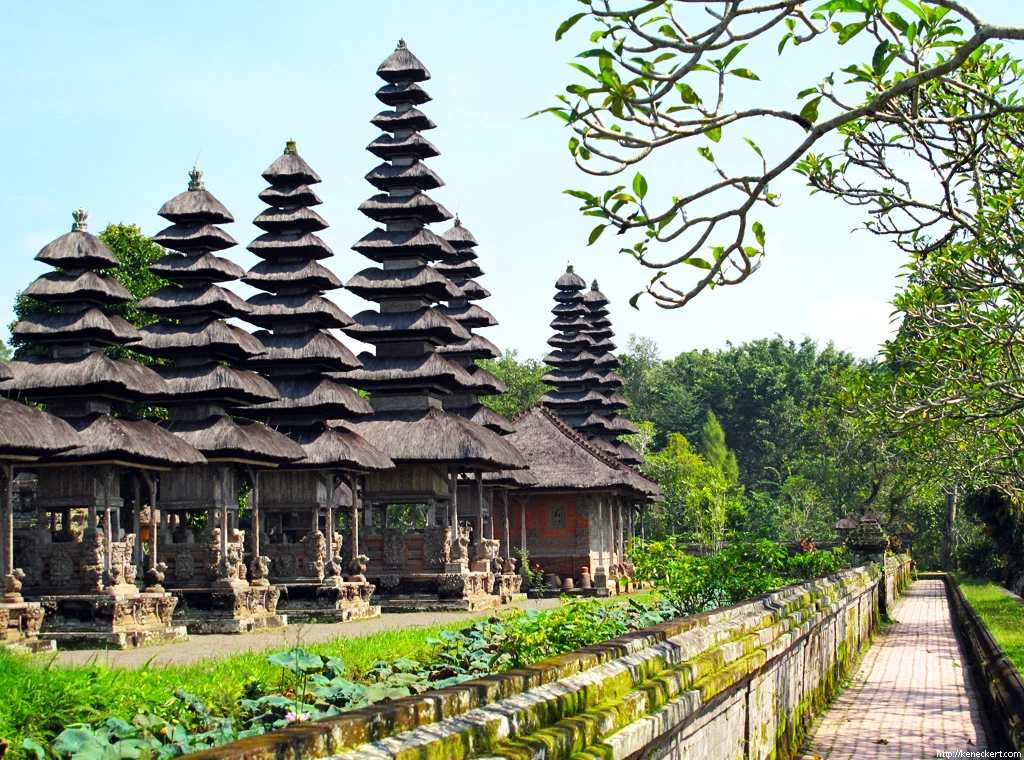 Taman Ayun temple with tiered meru shrines in Bali